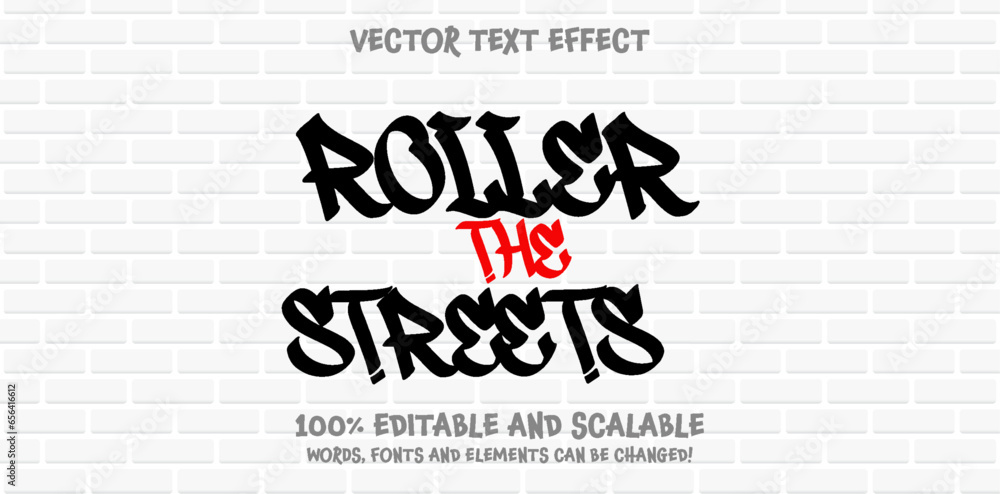 Poster graffiti calligraphy editable text style effect. vector text effect with paint wall concept.