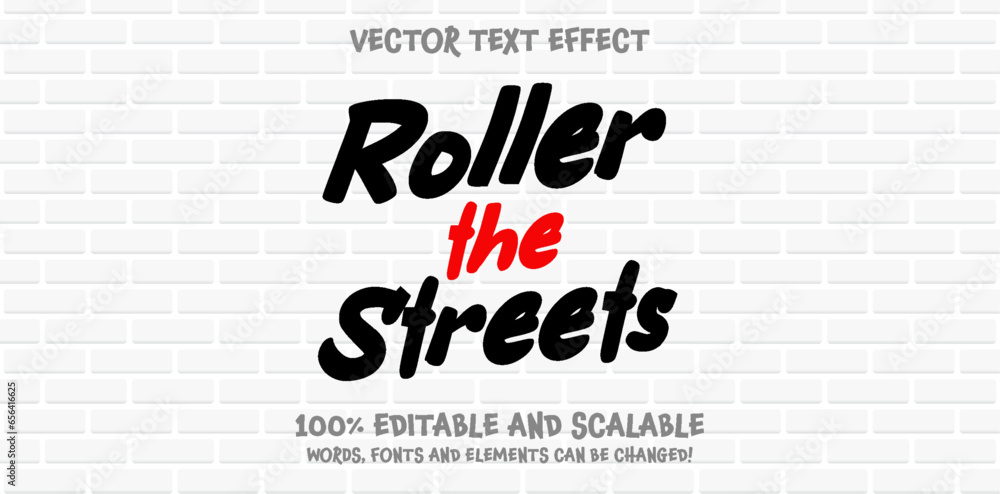 Poster graffiti marker editable text style effect. vector text effect with paint wall concept.