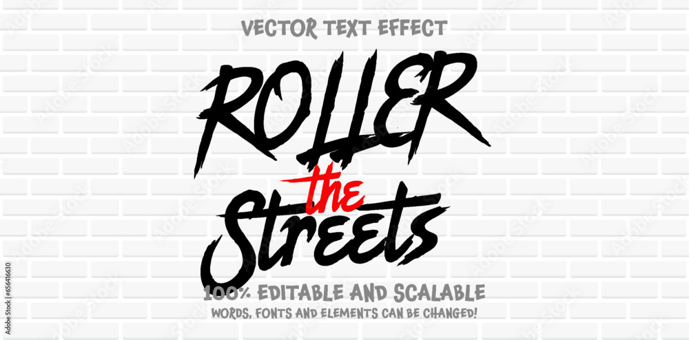 Aufkleber graffiti marker editable text style effect. vector text effect with paint wall concept.