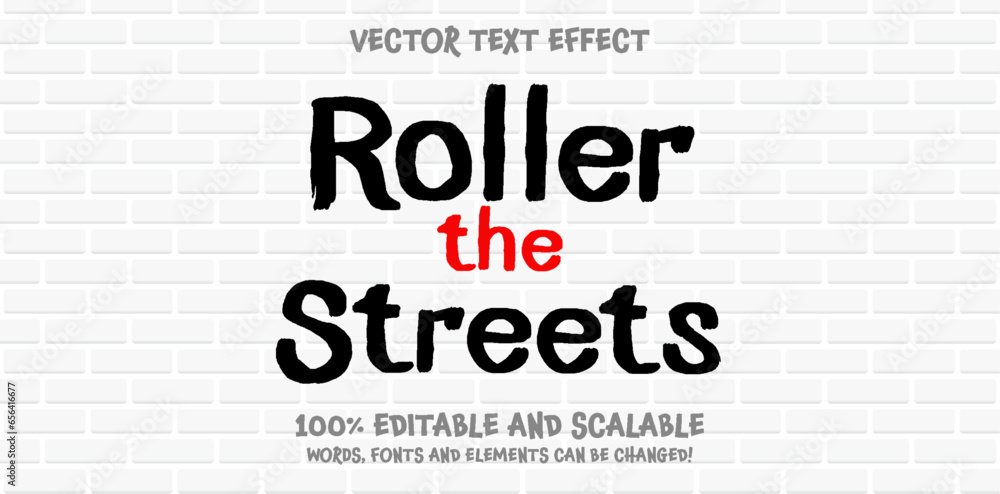 Poster graffiti marker editable text style effect. vector text effect with paint wall concept.