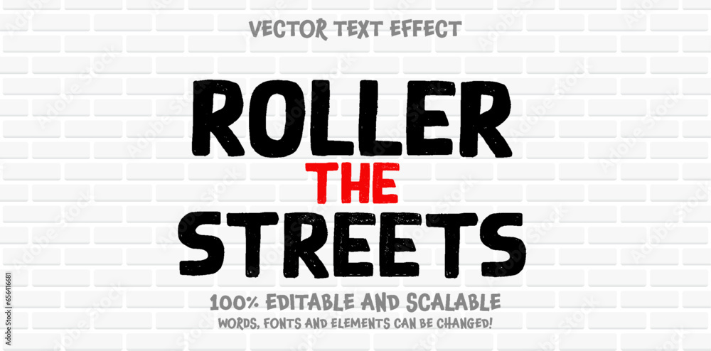Aufkleber graffiti marker editable text style effect. vector text effect with paint wall concept.