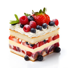 cheesecake with berries and mint