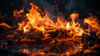 fire in the fireplace