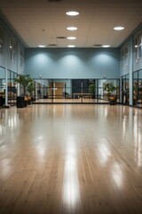 Karate dojo's serene interior, highlighting the simplicity and reverence of the training...