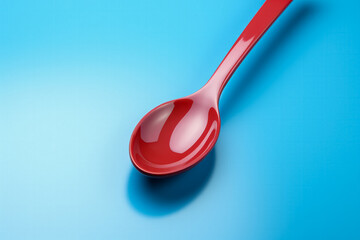 A colorful ladle isolated on a minimalist gradient blue background 