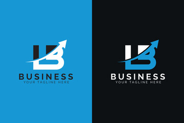 simple minimal letter lB arrow logo