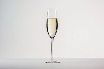 Fototapeta premium A minimalist vibrant champagne flute exuding sophistication isolated on a white background 