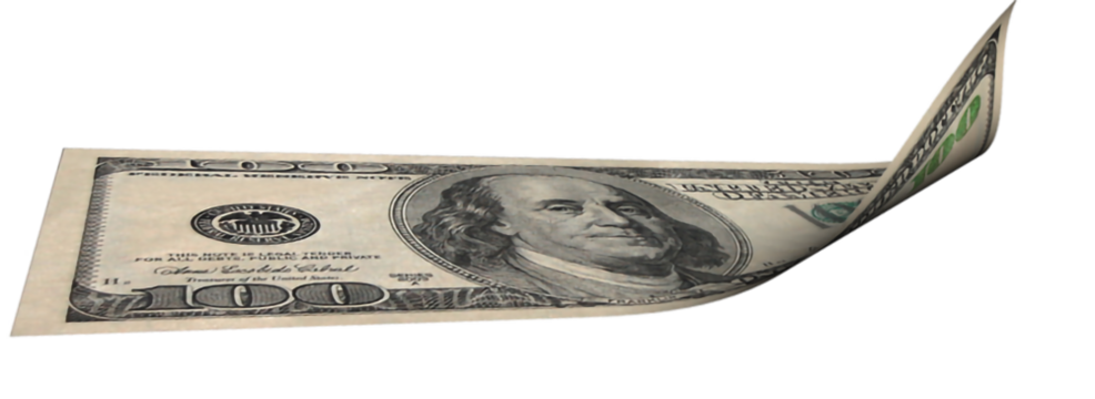 floating one hundred dollar bill  5