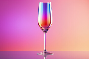 Glass for wine isolated on vibrant background
