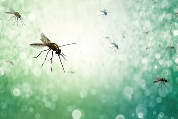 Background Featuring Mosquitoes In Dirty Water, Raising Awareness Of The Issue
