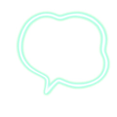 Speech bubble neon effect shape