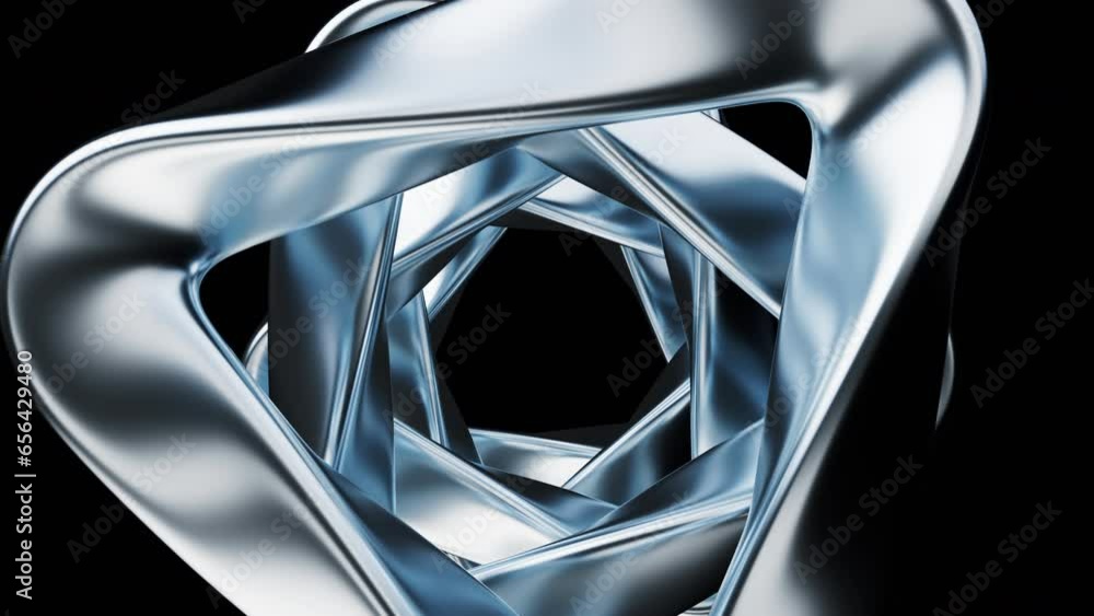 Poster metallic curve geometry background, 3d rendering.