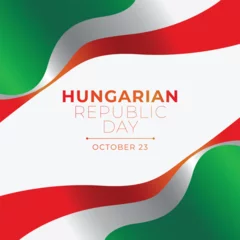 Fotobehang Hungarian Republic Day design template good for celebration usage. hungarian flag design. flat design. vector eps 10. © Telkraf.id