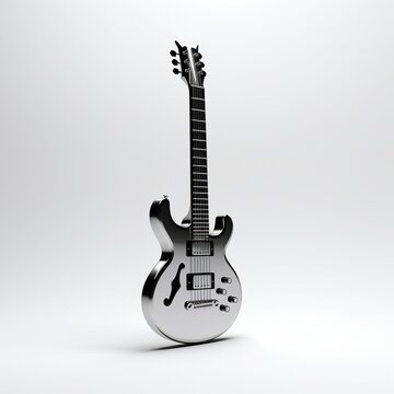electric guitar isolated on white background, minimalist, AI-generative