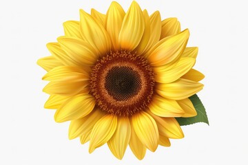 Naklejka premium Realistic Sunflower On Transparent Background, Available As Cutout File