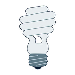 Energy saving Light Bulb Icon. Flat style cartoon illustration isolated on white. Hand drawn Technology concept. Design art for web, Poster, Mobile app design.