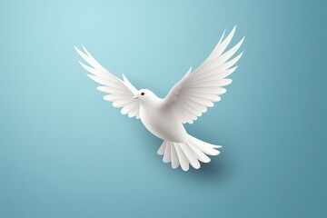 White Bird Symbolizing Peace For International Day Of Peace - obrazy, fototapety, plakaty