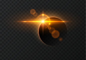 Vector sun eclipse.