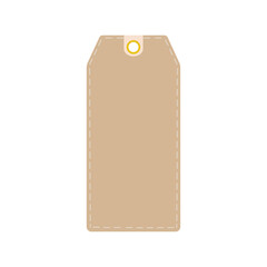 Blank price tag icon isolated transparent and white background. Brown coupon close up. Element for decoration of sale and discount design. Simple flat vector illustration. Black Friday. Cyber Monday.