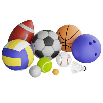 Sport equipment clipart flat design icon isolated on transparent background, 3D render sport and exercise concept