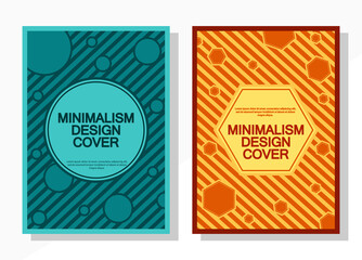 Geometric cover design templates A-4 format. Editable set of layouts for covers of books, magazines, notebooks, albums, booklets. Modern colors.