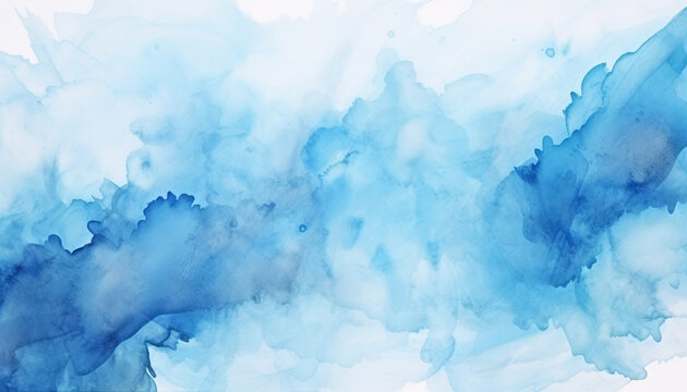 Fototapeta abstract azure light baby blue aqua watercolor paint flow texture pattern wallpaper background