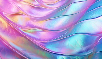 holographic background in gold, yellow, neon green and white, in the style of light sky-blue and pink, soft crosshatchings, glass as material, light purple and dark gray, water drops, embossed paper, 