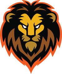 Mascot Lion Logo Design, Lion sport logo vector , Lion head illustration vector drawing, Mascot Brave Lion Logo design any kind of graphic design work, concept Lion's head, Esport game logo icon