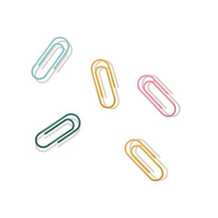 Multi-colored paper clips. School office. Vector illustration on a white background.