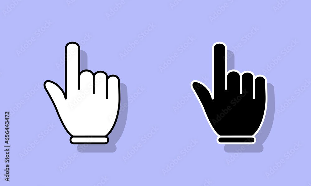 Poster finger cursor icon vector in flat style. mouse hand, pointer sign symbol