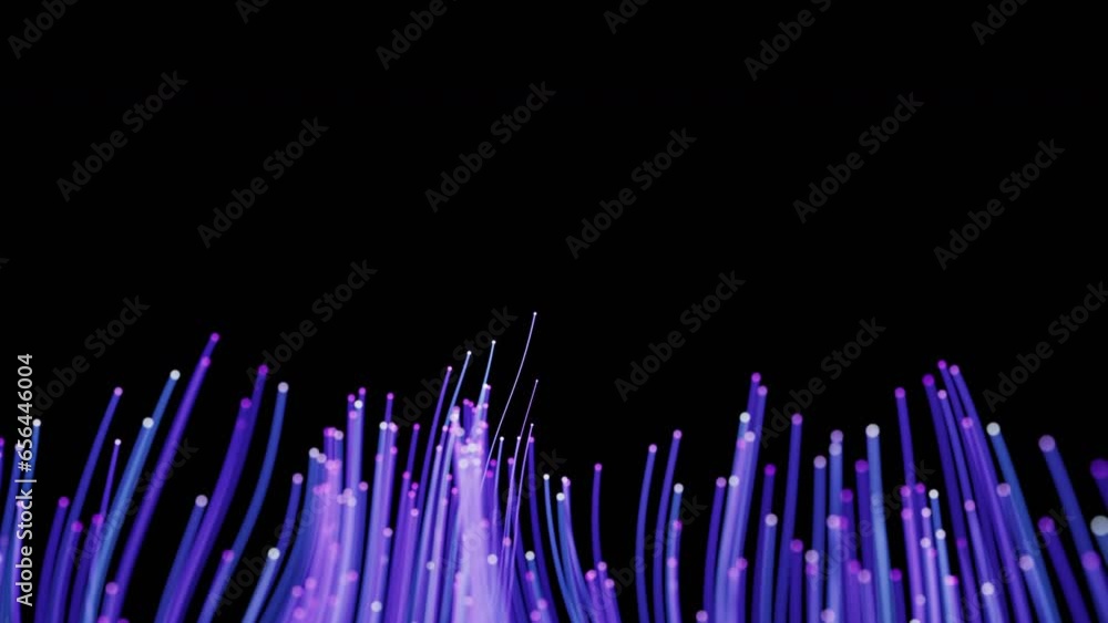 Aufkleber flowing neon curve lines background, 3d rendering.