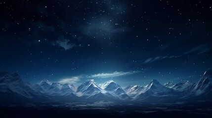 A breathtaking night sky with majestic mountains
