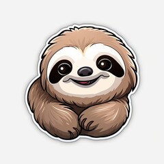 Sloth cartoon sticker