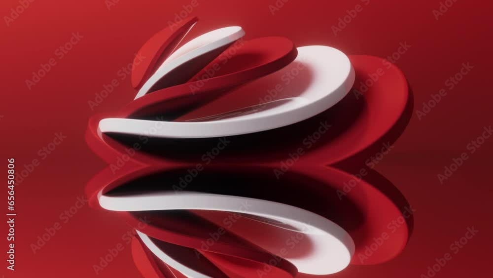 Poster abstract red curve geometry background, 3d rendering.