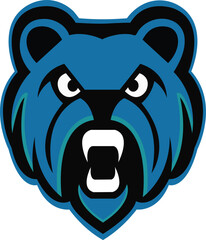 Furious bear sport vector logo concept isolated on white background. Modern predator professional team badge design. Premium quality wild animal t-shirt tee print illustration,Grizzly bear Logo design