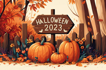Pumpkins in front of a fence
