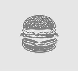 vintage hand draw cheese burger vector