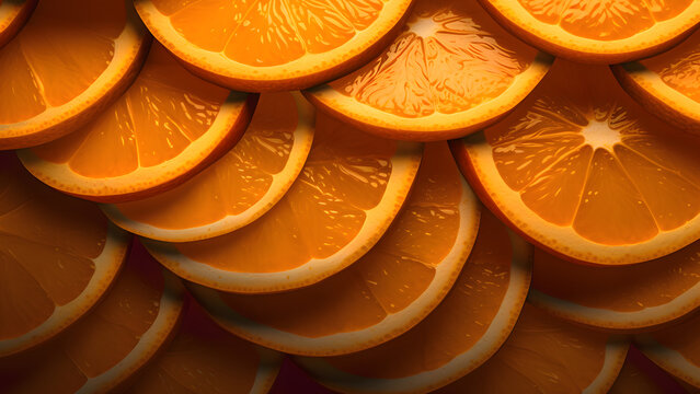 Macro sliced oranges pattern high resolution