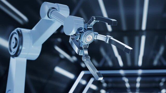 Mechanical arm with futuristic style, 3d rendering.