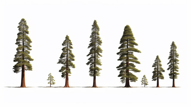 sequoia collection on a white background isolated.