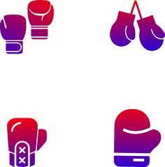 Boxing Glove Icons - Amp up the intensity of your designs with these exactly crafted boxing glove icons. Each icon exudes strength and dynamism, making them ideal for sports-related projects. 