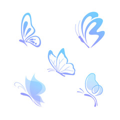 Fototapeta na wymiar set of butterfly logo design template