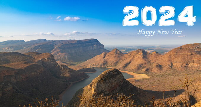 Happy New Year 2024: The Blyde River Canyon with the Three Rodavels, Mpumalanga, South Africa