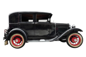 Side view of an early twentieth century black luxury classic car - 656462296