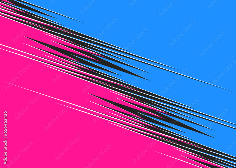 Poster two side background separated with spikes line pattern