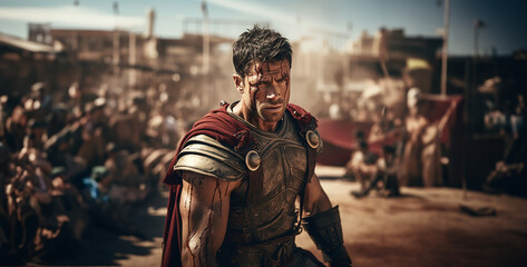 Fototapeta premium a gladiator in the Roman Empire cinematic