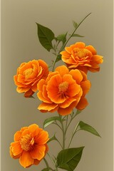 Beautiful Fantasy Flowers With Pleasant Background. Greeting Card Design. Gift Card Design. Journal Cover Design. Flower Element Design. 3d illustration. Generative AI	
