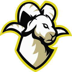 sheep logo design symbol - sheep head mascot Logo Stock Vector, Brave sheep head mascot Logo design. Vector Template Illustration Design. Mascot Brave sheeper head Logo design any kind of graphic work