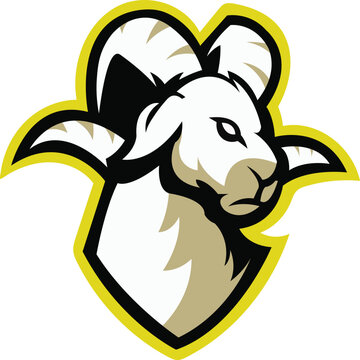 sheep logo design symbol - sheep head mascot Logo Stock Vector, Brave sheep head mascot Logo design. Vector Template Illustration Design. Mascot Brave sheeper head Logo design any kind of graphic work