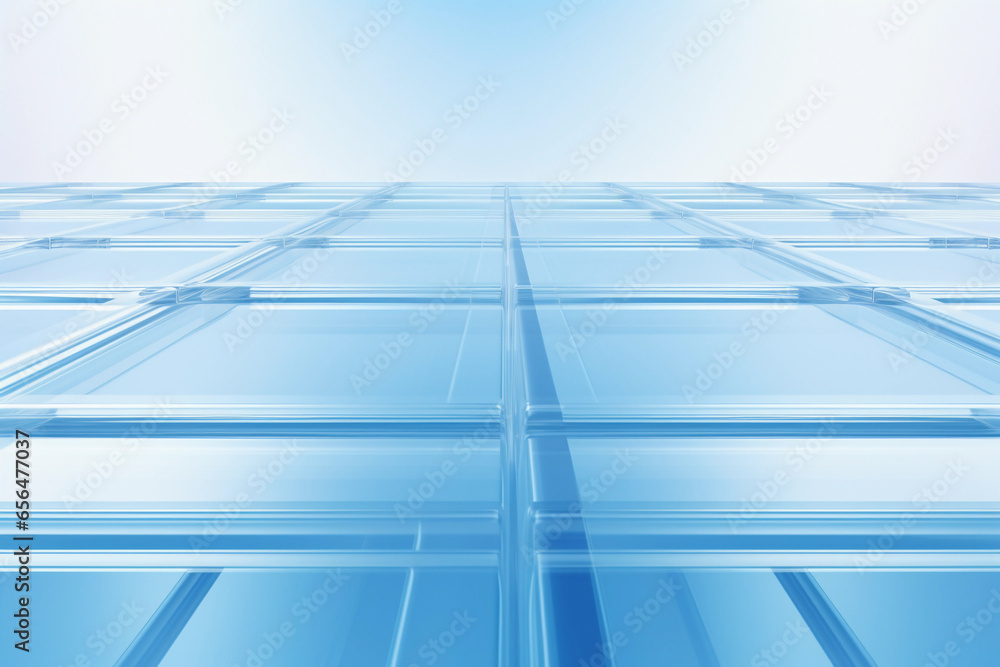 Poster abstract futuristic glass architecture with empty floor for presentation